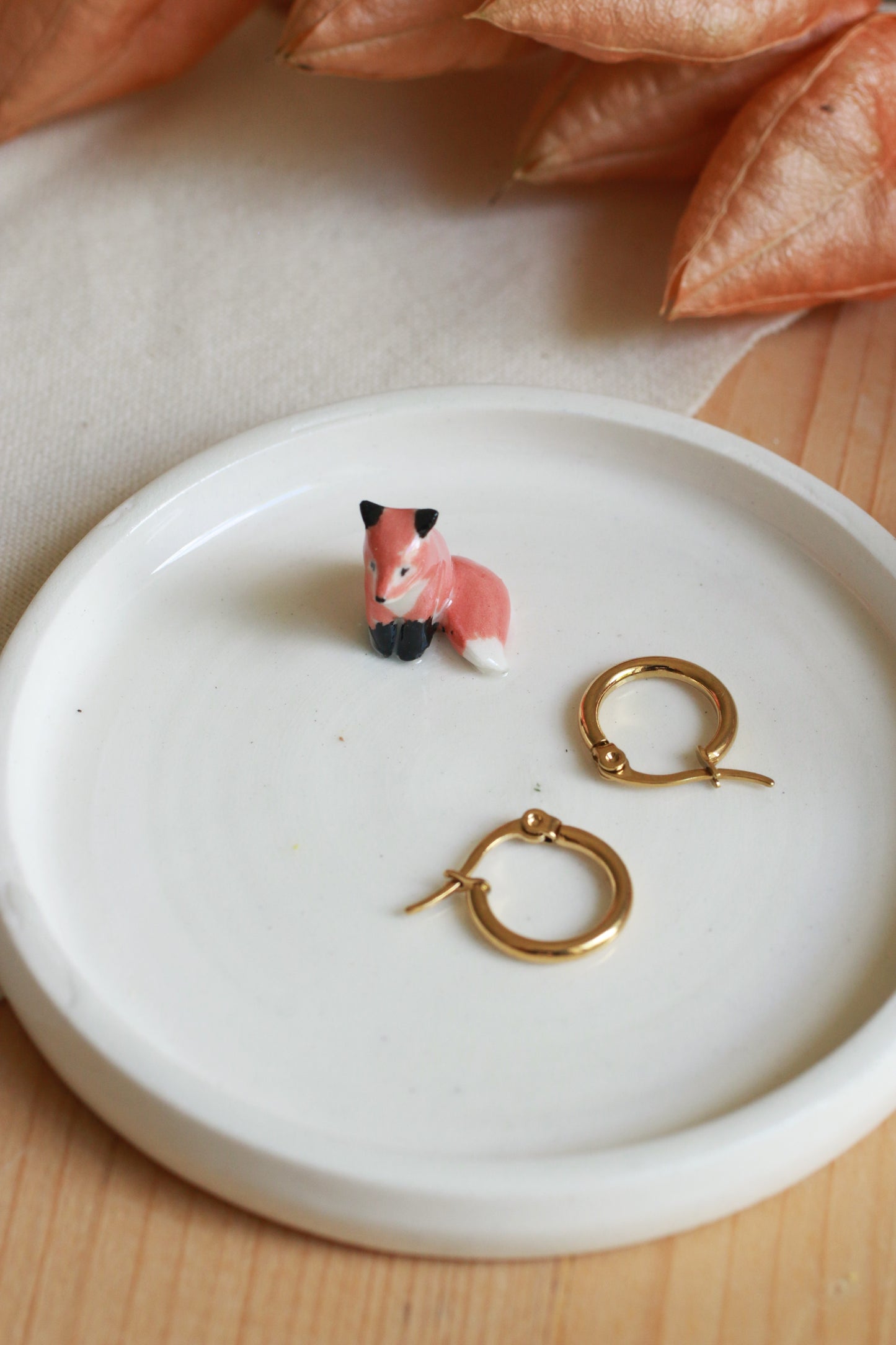 Fox Ring Dish / Jewelry Dish / Ceramic Trinket Dish