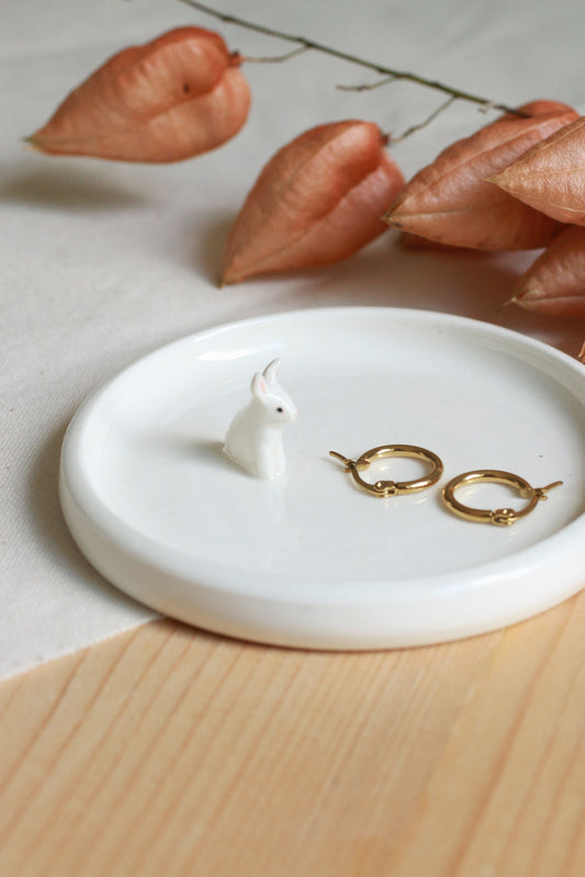 Bunny Ring Dish / Jewelry Dish / Ceramic Trinket Dish