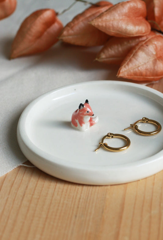 Fox Ring Dish / Jewelry Dish / Ceramic Trinket Dish