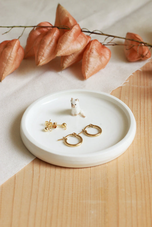 Cat Ring Dish / Jewelry Dish / Ceramic Trinket Dish
