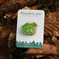Frog prince wooden pin