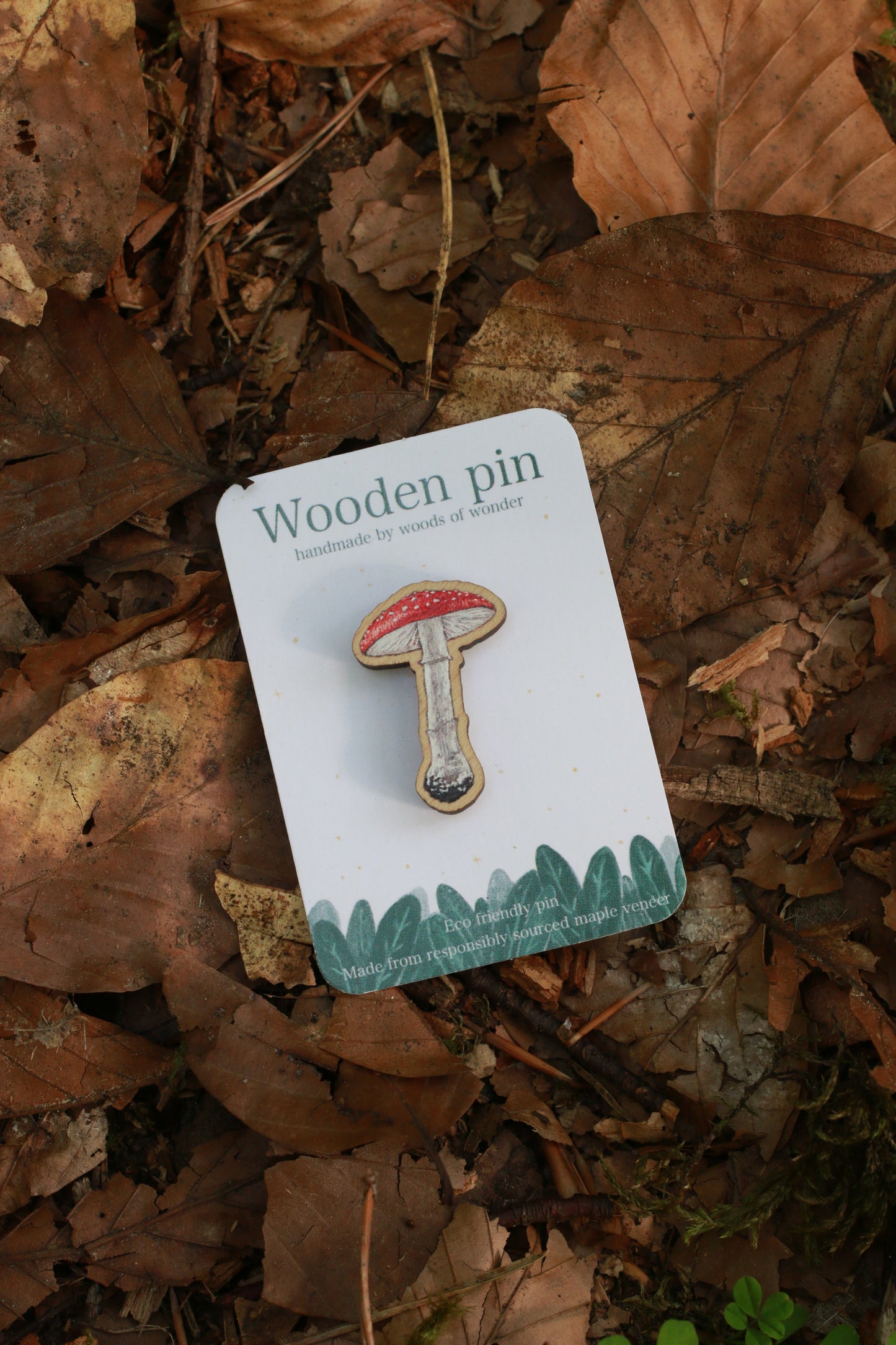 Mushroom wooden pin