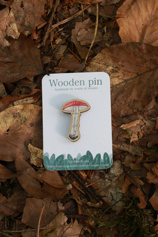 Mushroom wooden pin