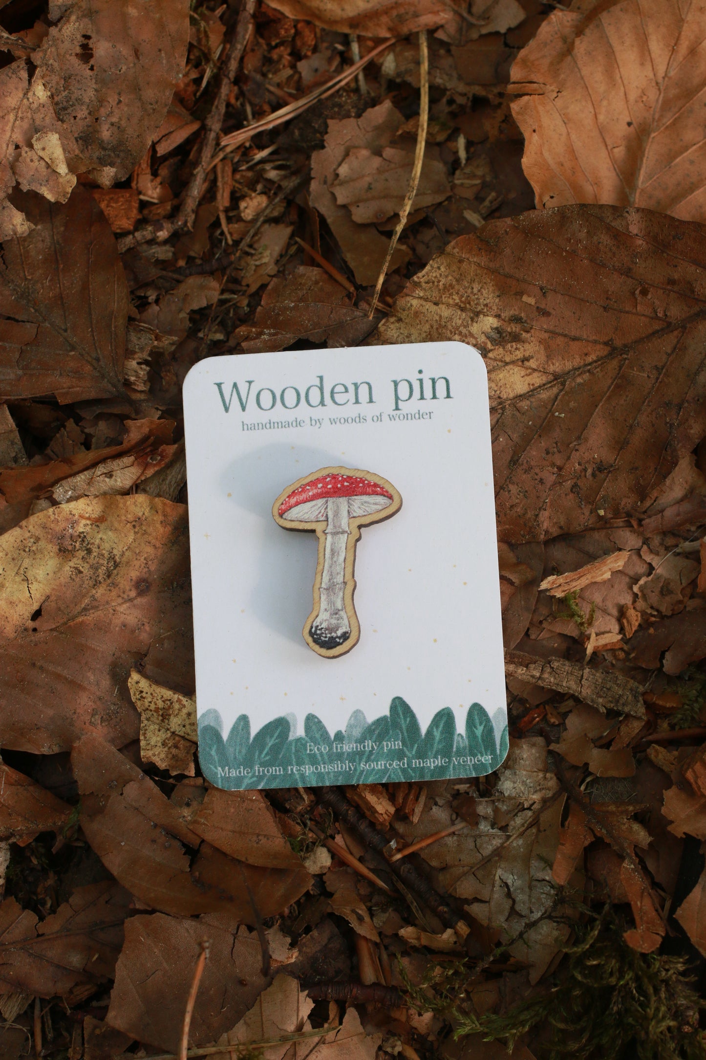 Mushroom wooden pin