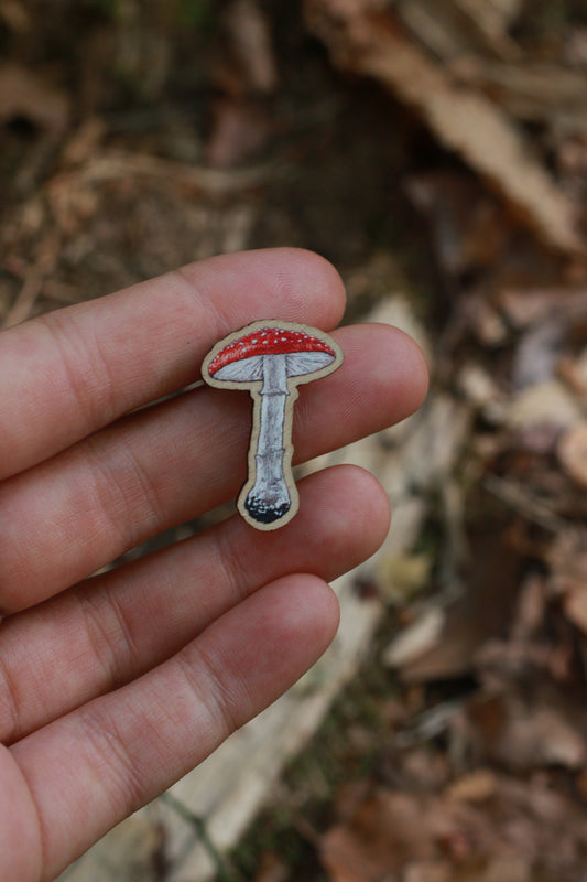 Mushroom wooden pin