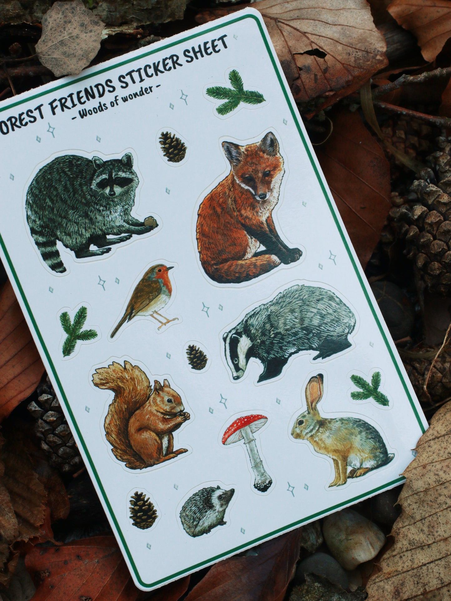 Forest friends sticker sheet / Postal owls sticker sheet - Cottagecore stickers