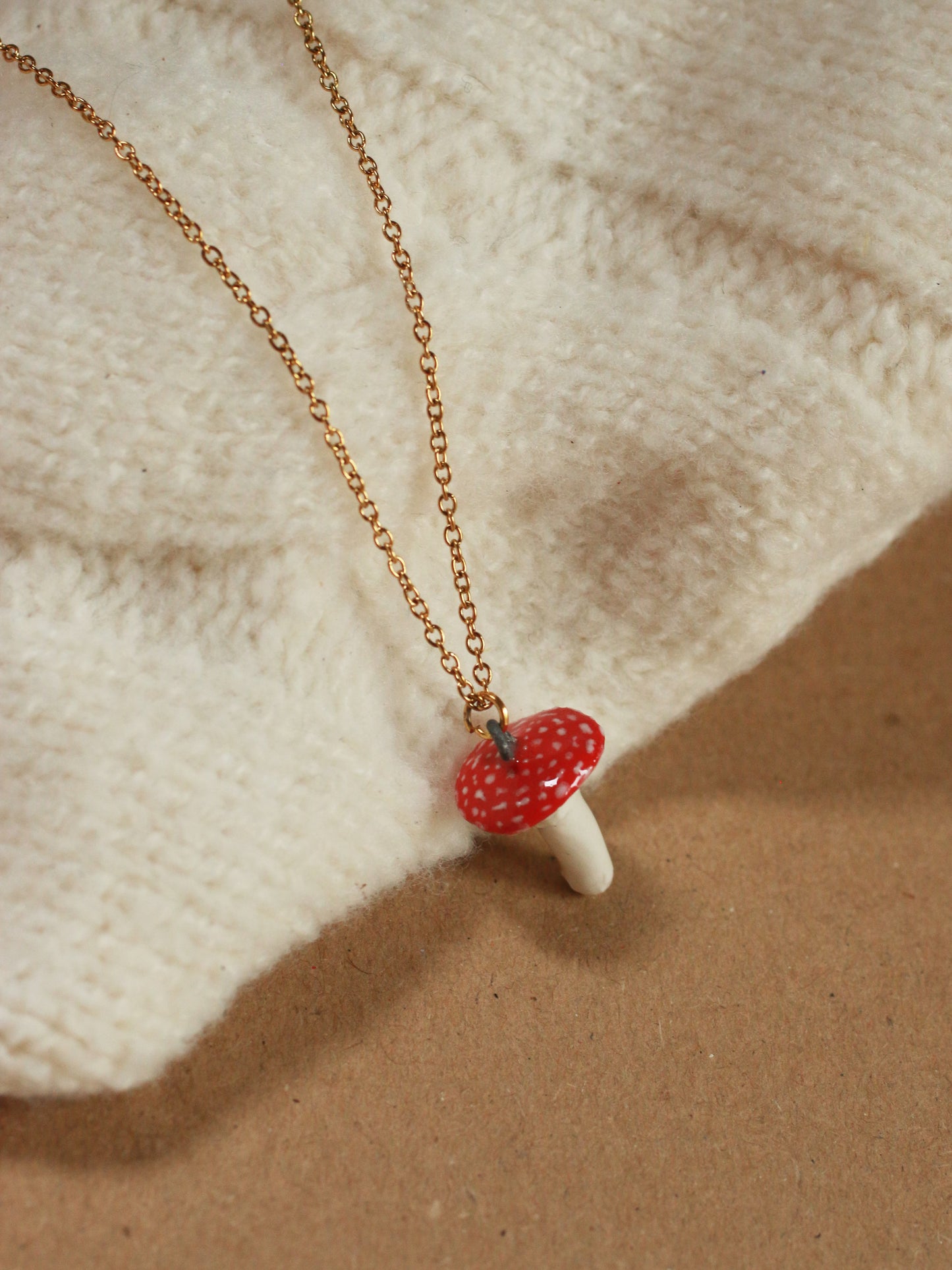 Ceramic Mushroom necklace