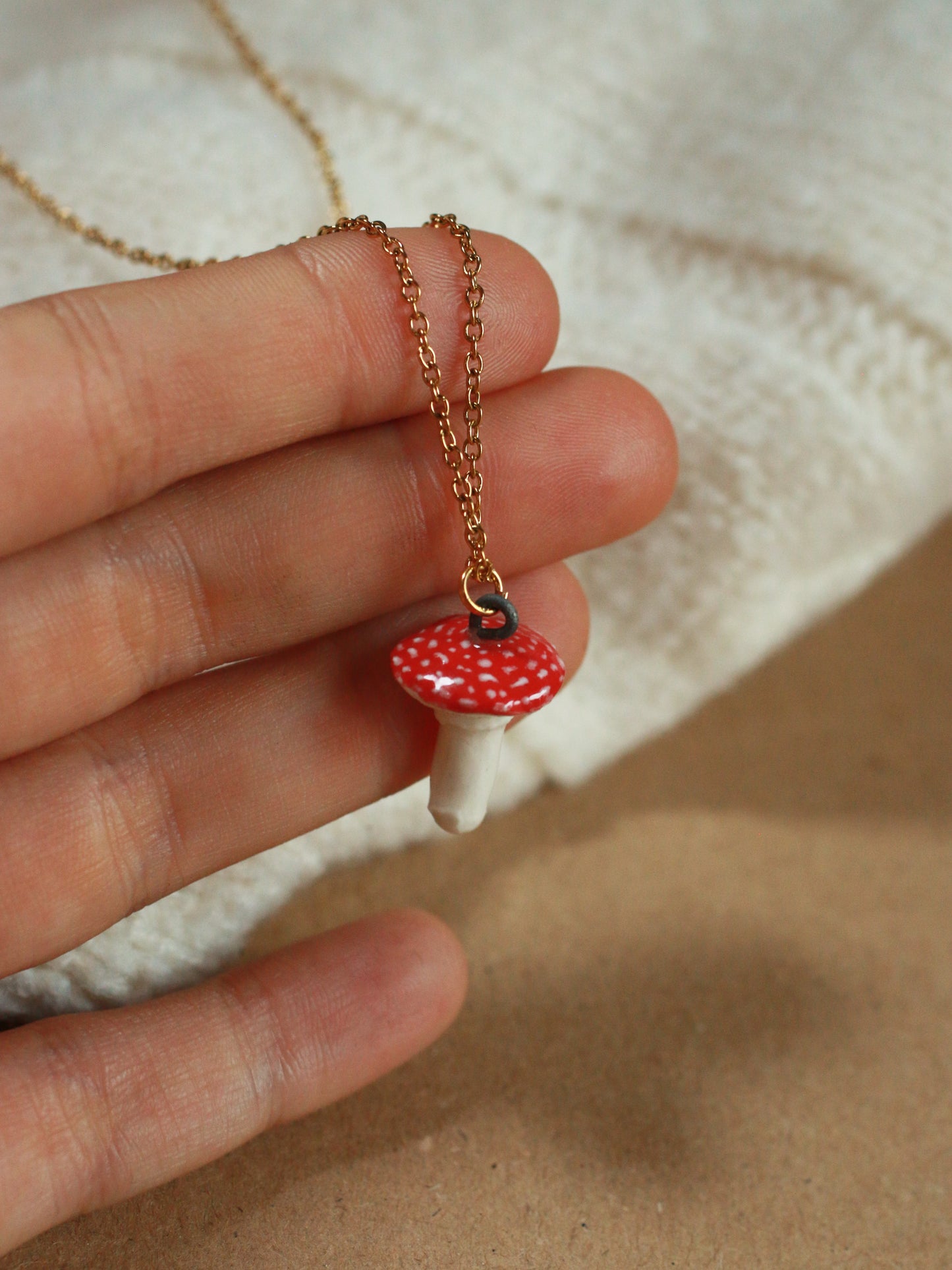 Ceramic Mushroom necklace