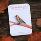 Goldfinch pin - wooden bird pin