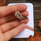 Goldfinch pin - wooden bird pin
