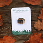 Book stack pin - wooden book pin