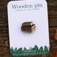 Book stack pin - wooden book pin