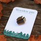 Book stack pin - wooden book pin