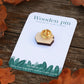 Book stack pin - wooden book pin
