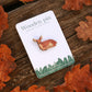 Deer pin - wooden fawn pin
