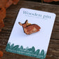 Deer pin - wooden fawn pin