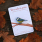 Blue tit pin - wooden bird pin