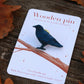 Crow pin - wooden bird pin