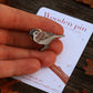 Sparrow pin - wooden bird pin