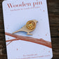 Great tit pin - wooden bird pin