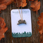 Jumping rabbit necklace - wooden pendant