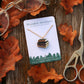 Book stack necklace - wooden book pendant