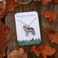 Wolf necklace - wooden grey wolf pendant