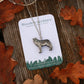 Wolf necklace - wooden grey wolf pendant