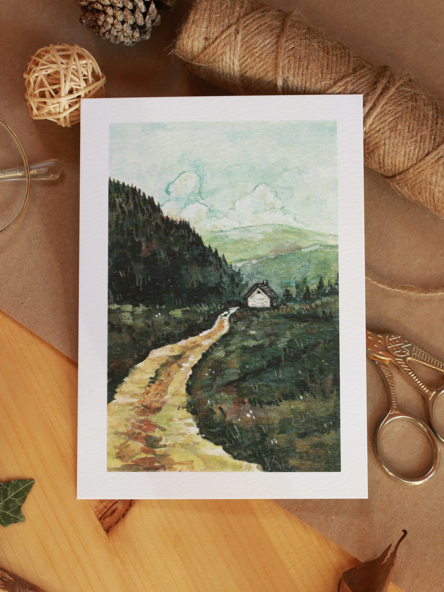 House in the mountains - A6 art print - postcard