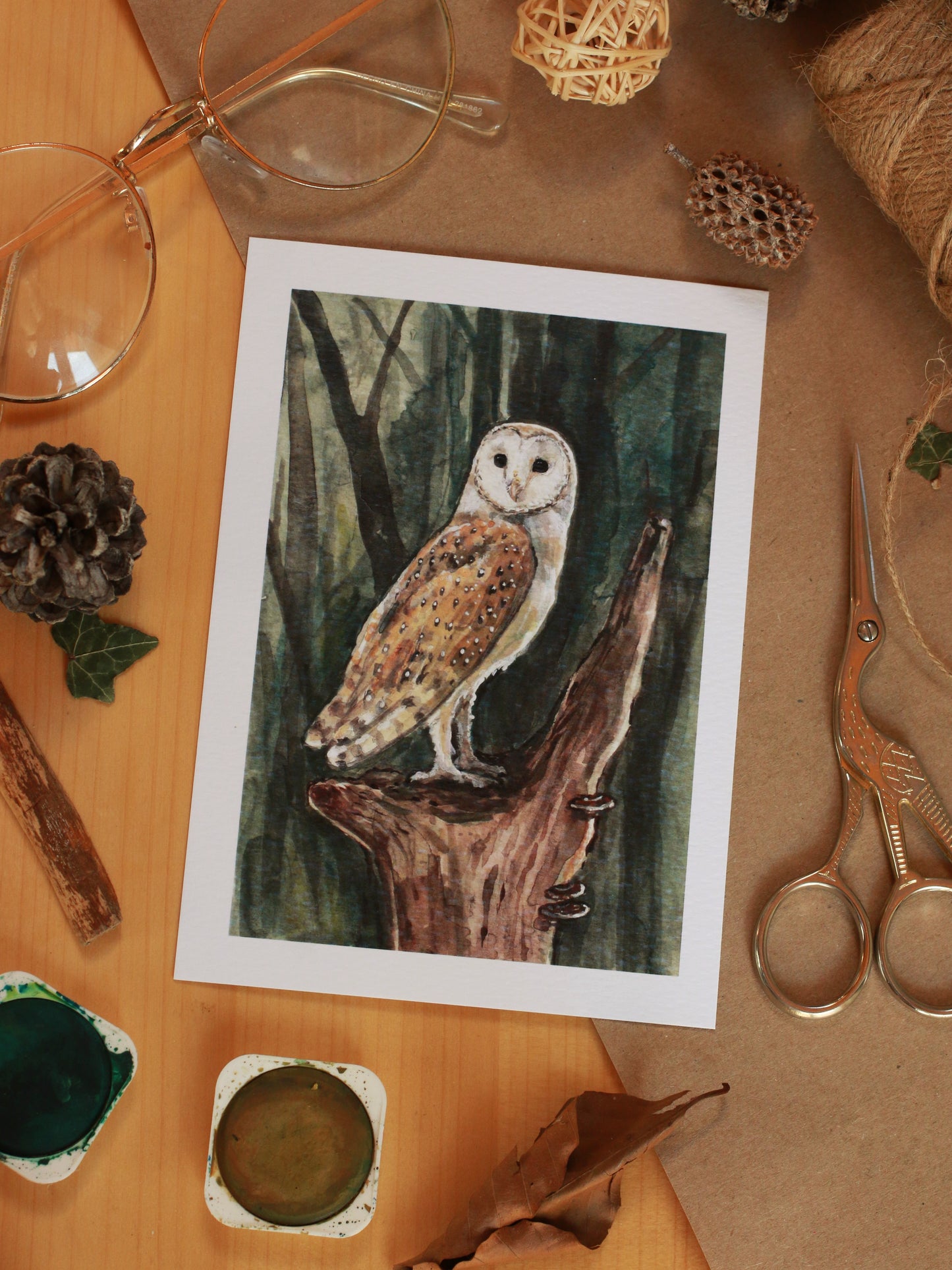 Barn owl - A6 art print - postcard