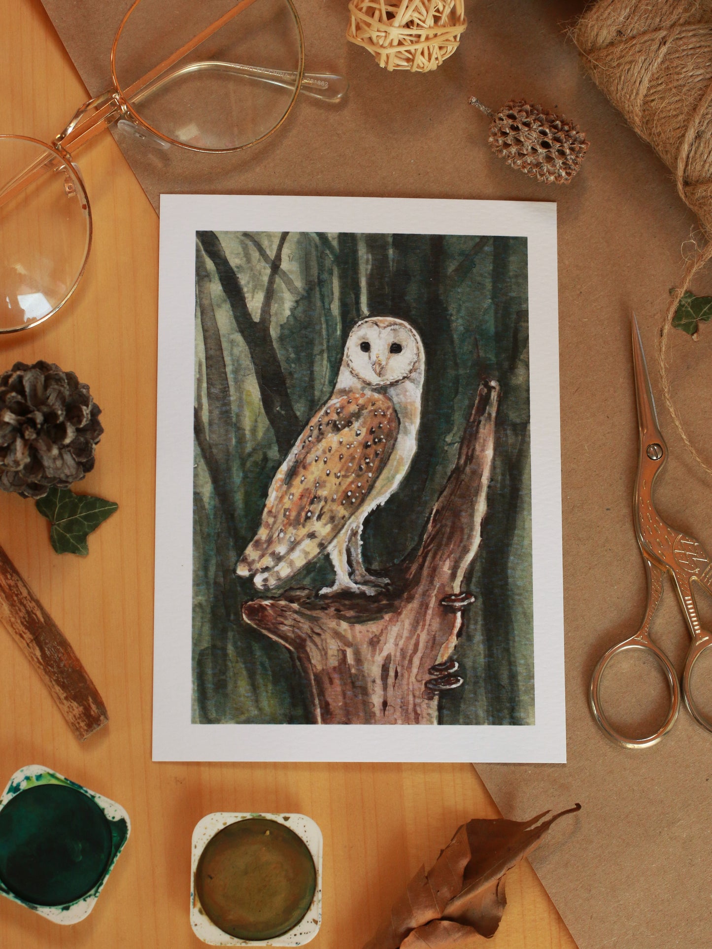 Barn owl - A6 art print - postcard