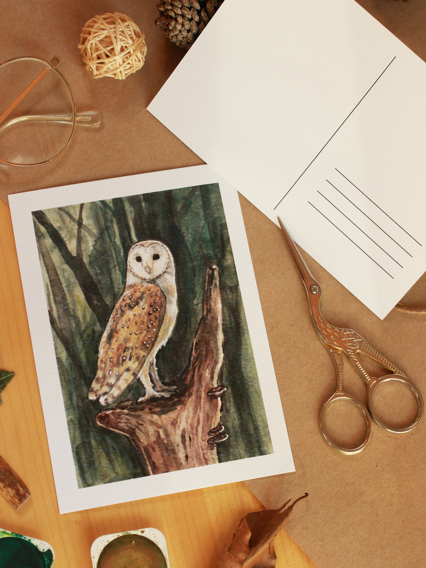 Barn owl - A6 art print - postcard