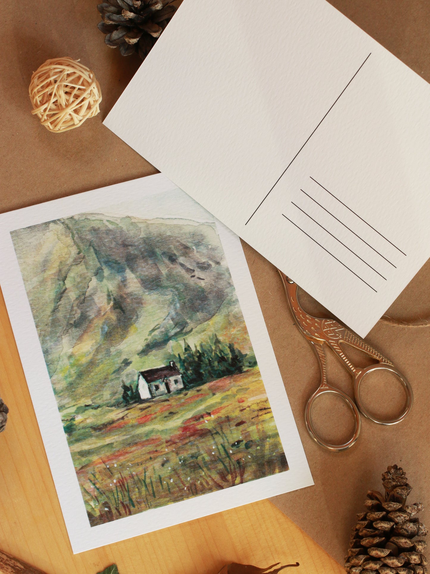 House in Glencoe - Scottish Highlands  - A6 art print - postcard