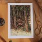 Fox in the forest - A6 art print - postcard