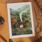 Cottage in the mountains - A6 art print - postcard
