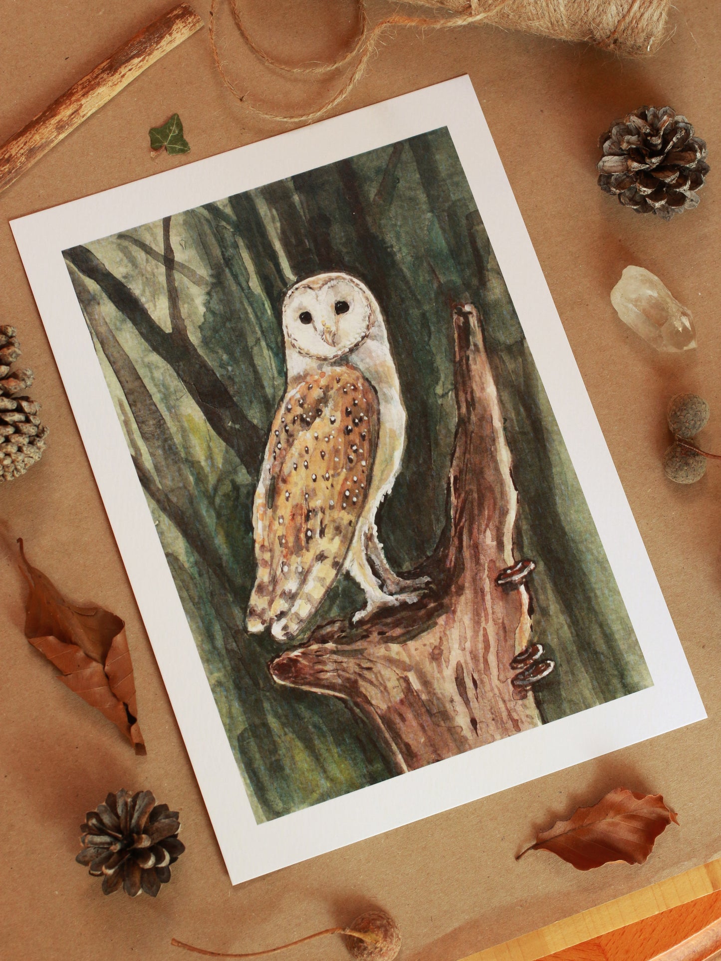 Barn owl - A5 art print