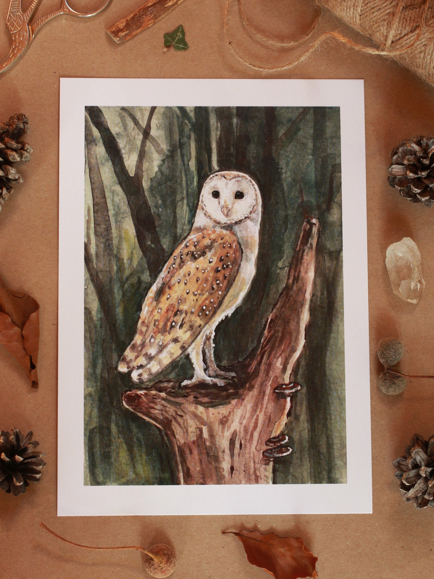 Barn owl - A5 art print