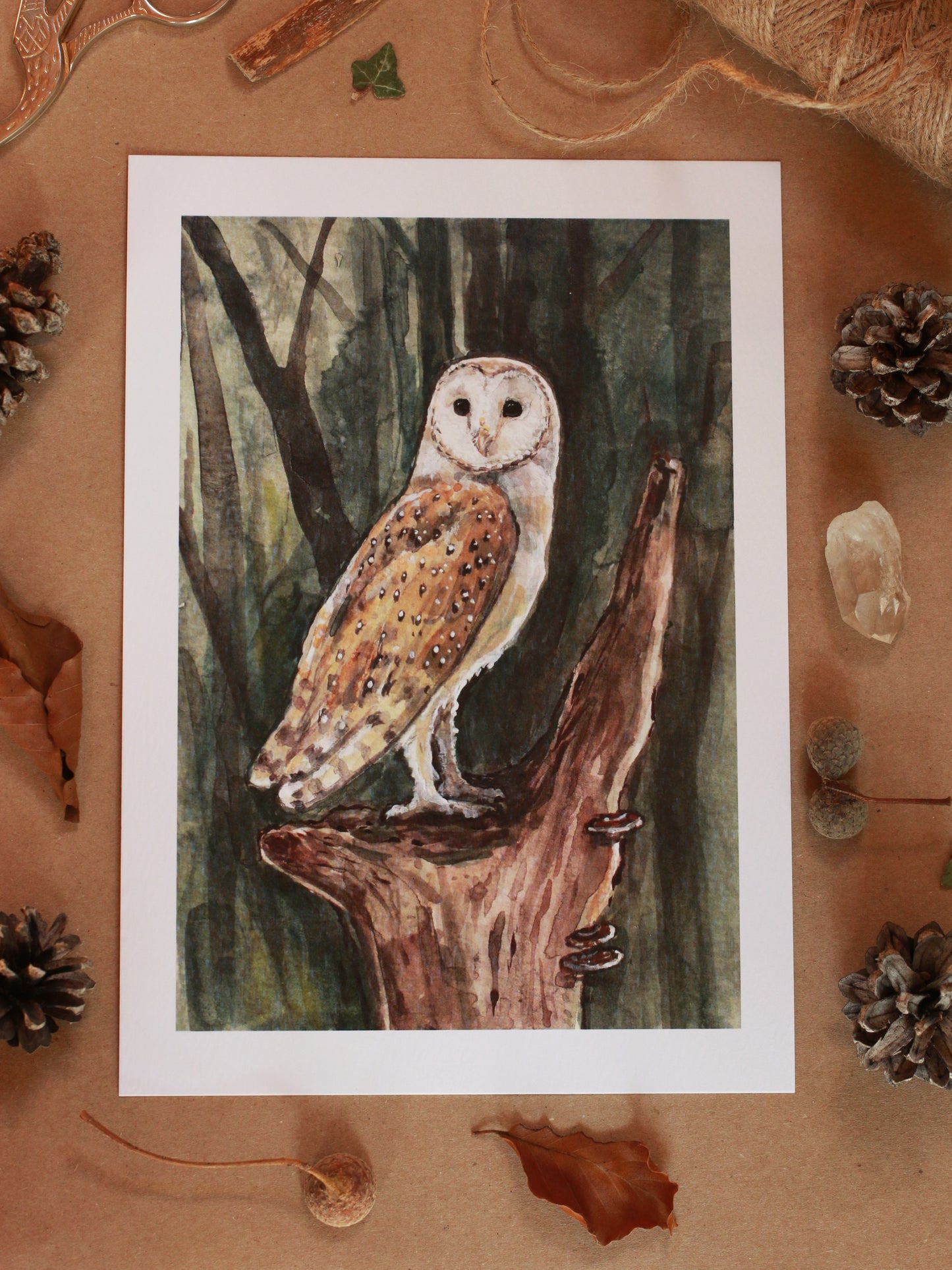 Barn owl - A5 art print