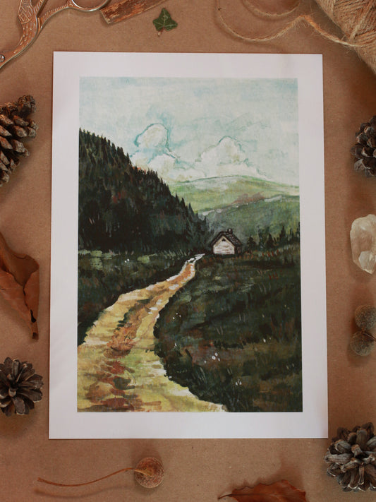 House in the mountains - A5 art print