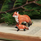 Fox family figurines - Fox mum and cub figures