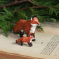 Fox family figurines - Fox mum and cub figures