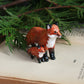 Fox family figurines - Fox mum and cub figures