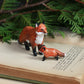 Fox family figurines - Fox mum and cub figures