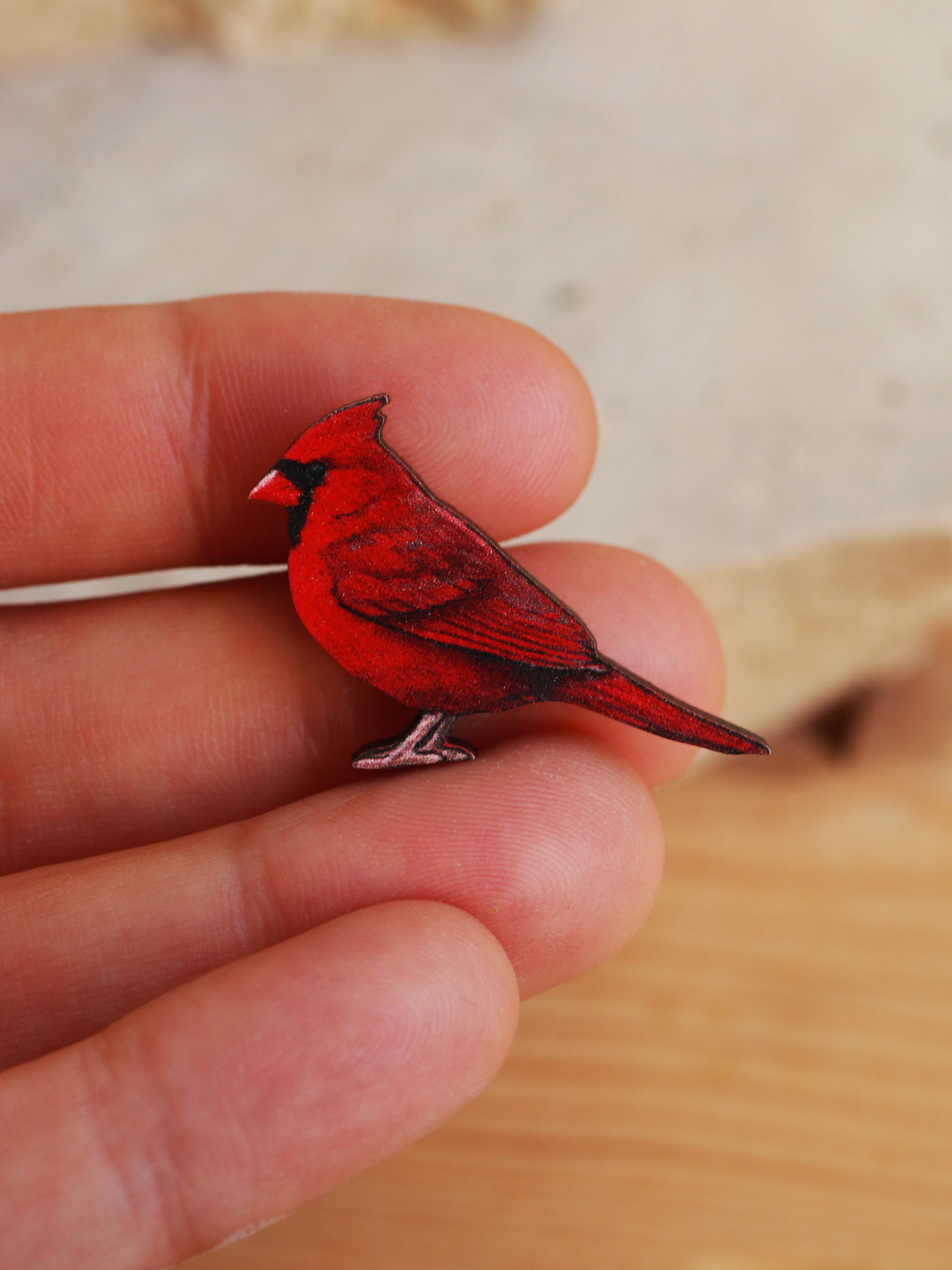 Red cardinal store pin